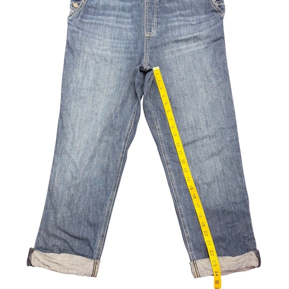 Tommy Jeans Denim Overalls Juniors Size 14 Adjustable Logo Straps Blue - Picture 8 of 12